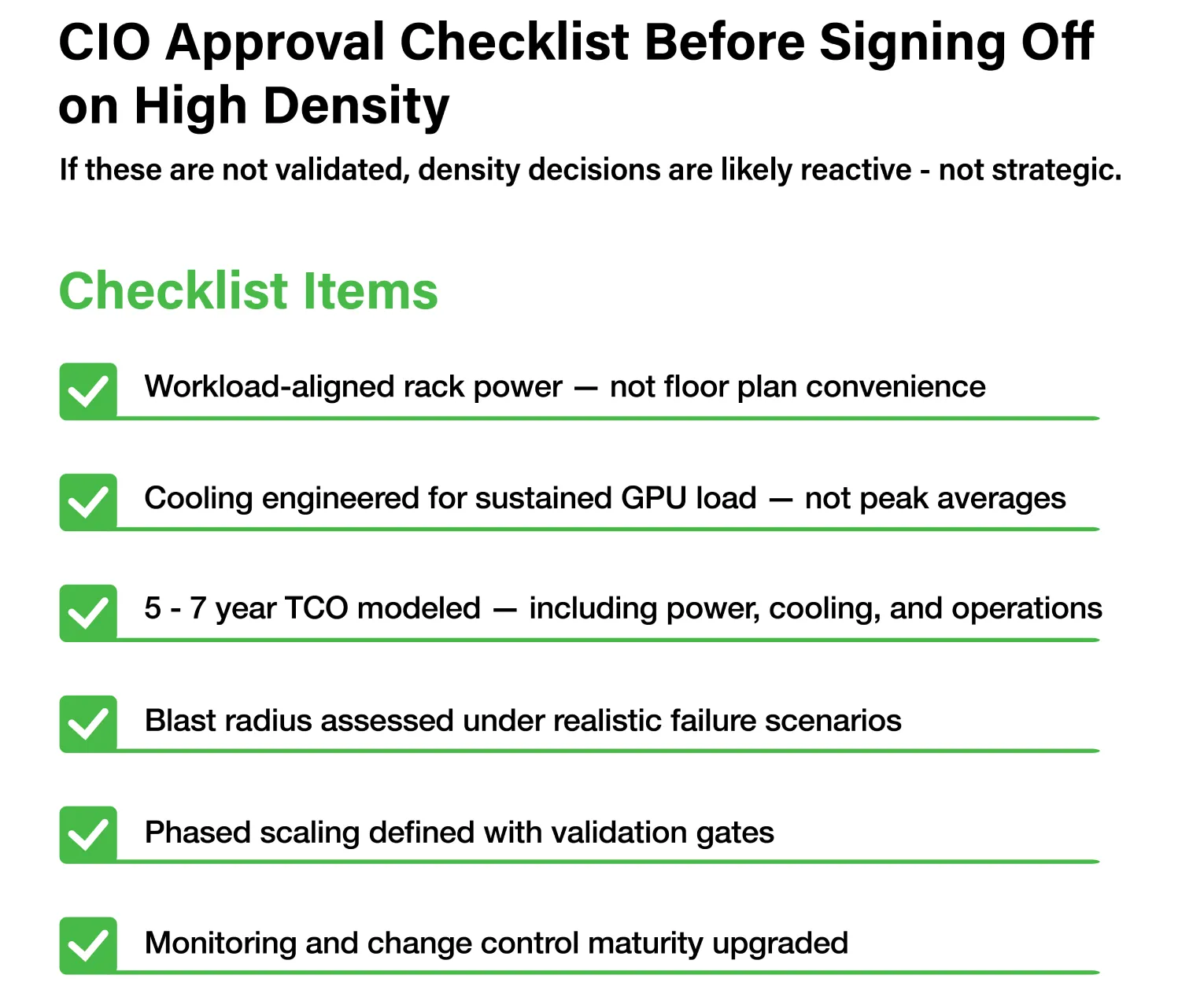 CIO Approval Checklist Before Signing Off on High Density
