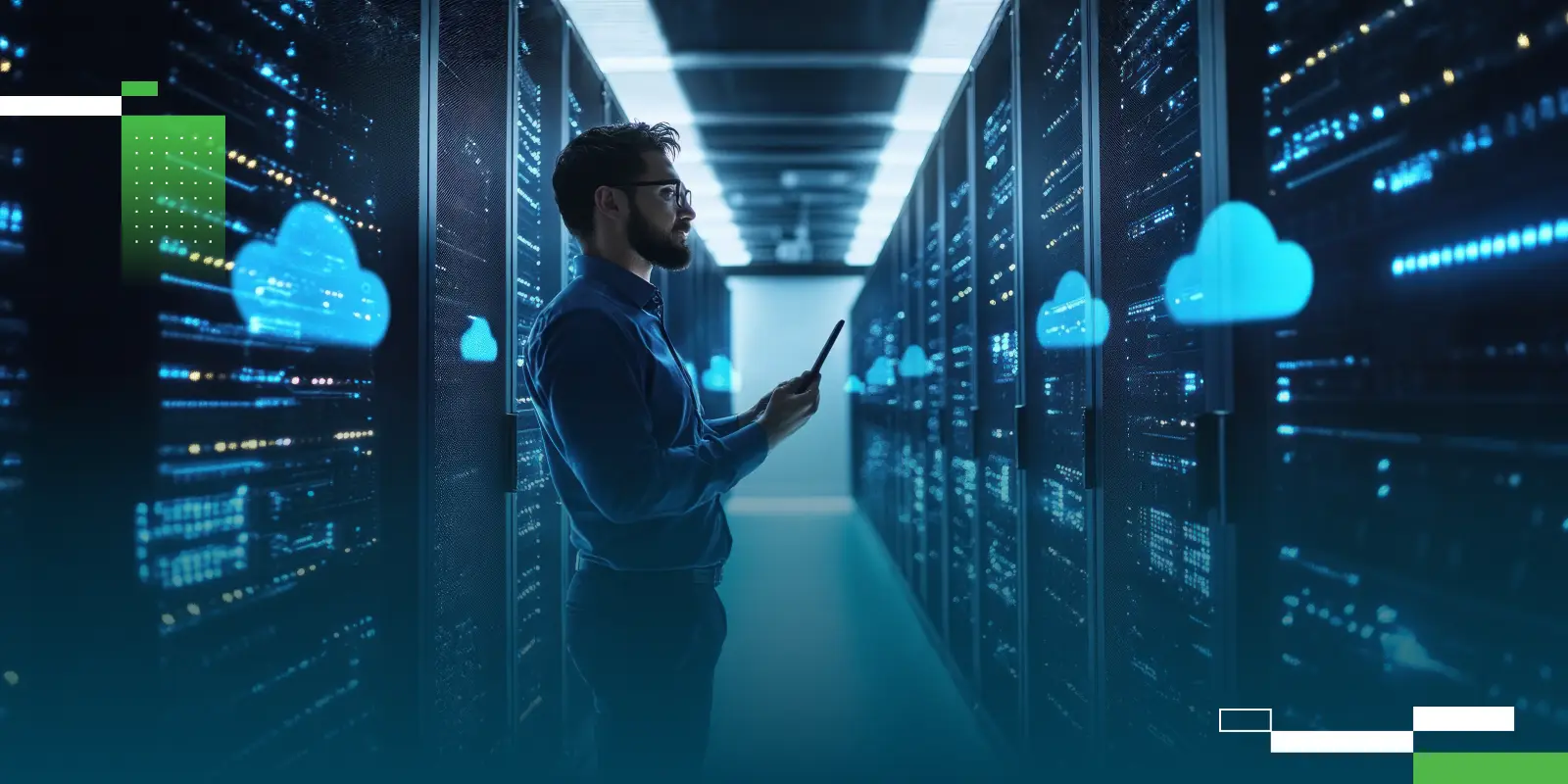 Engineer standing inside a CtrlS datacenter housing neocloud AI infrastructure